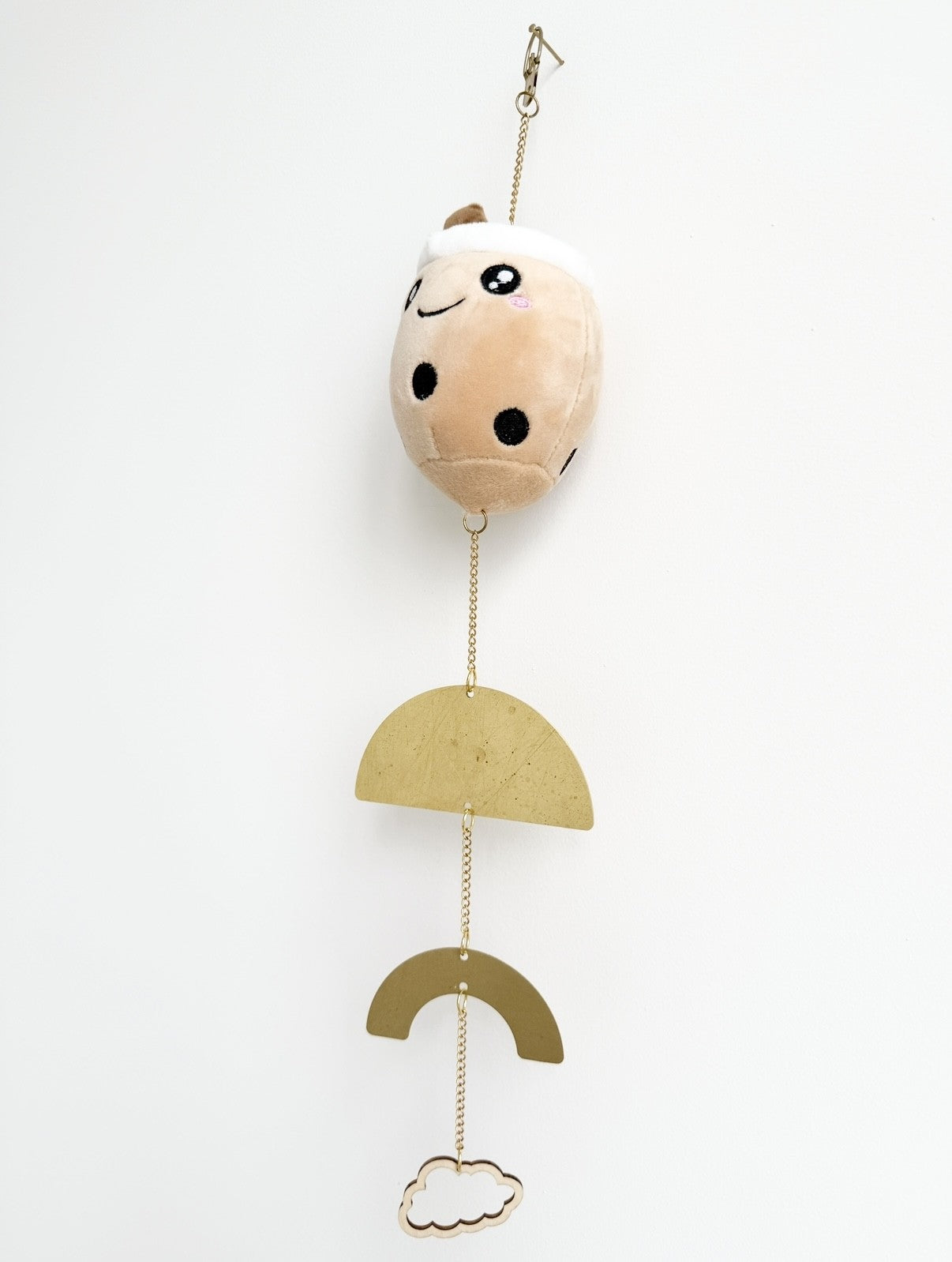 Neutral nursery plush toy bubble tea design