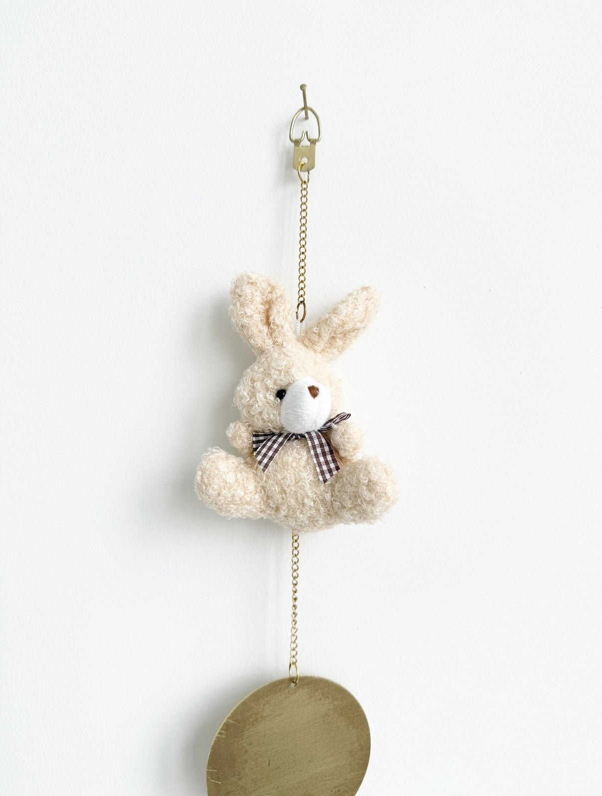 Neutral nursery decor beige rabbit plush soft toy