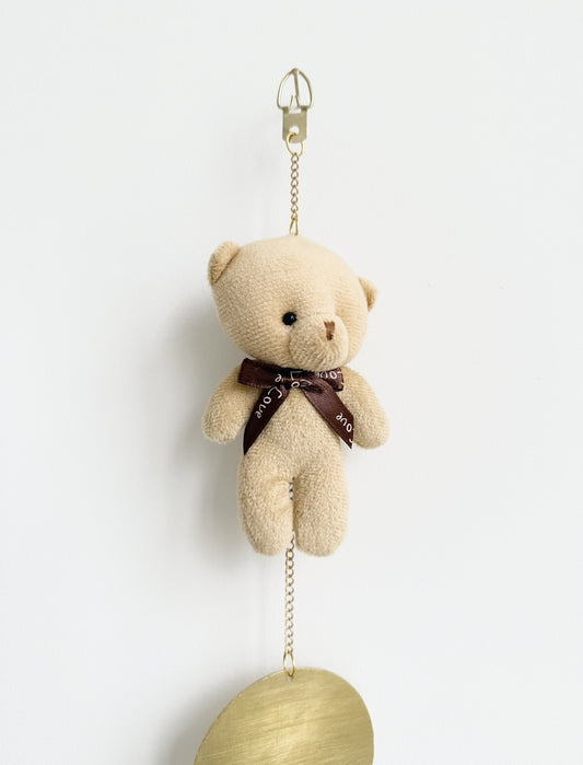 Beige teddy with love bow keepsake baby gift Australia
