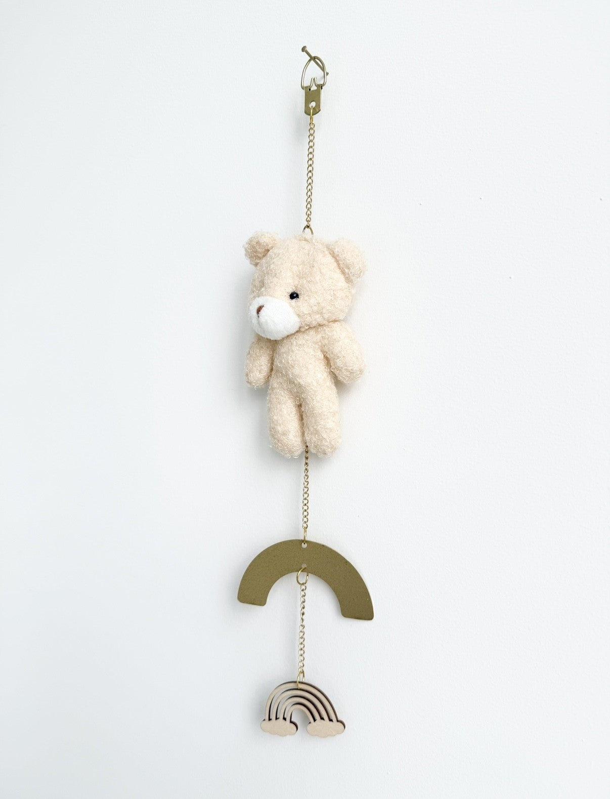 Handmade beige bear with bow keepsake baby gift