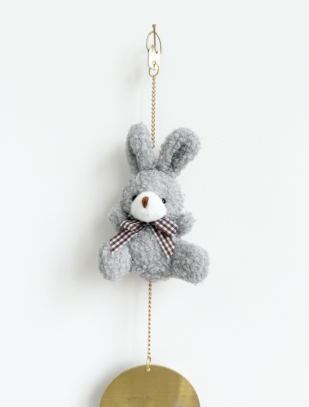 Grey rabbit plush nursery decor soft toy baby gift