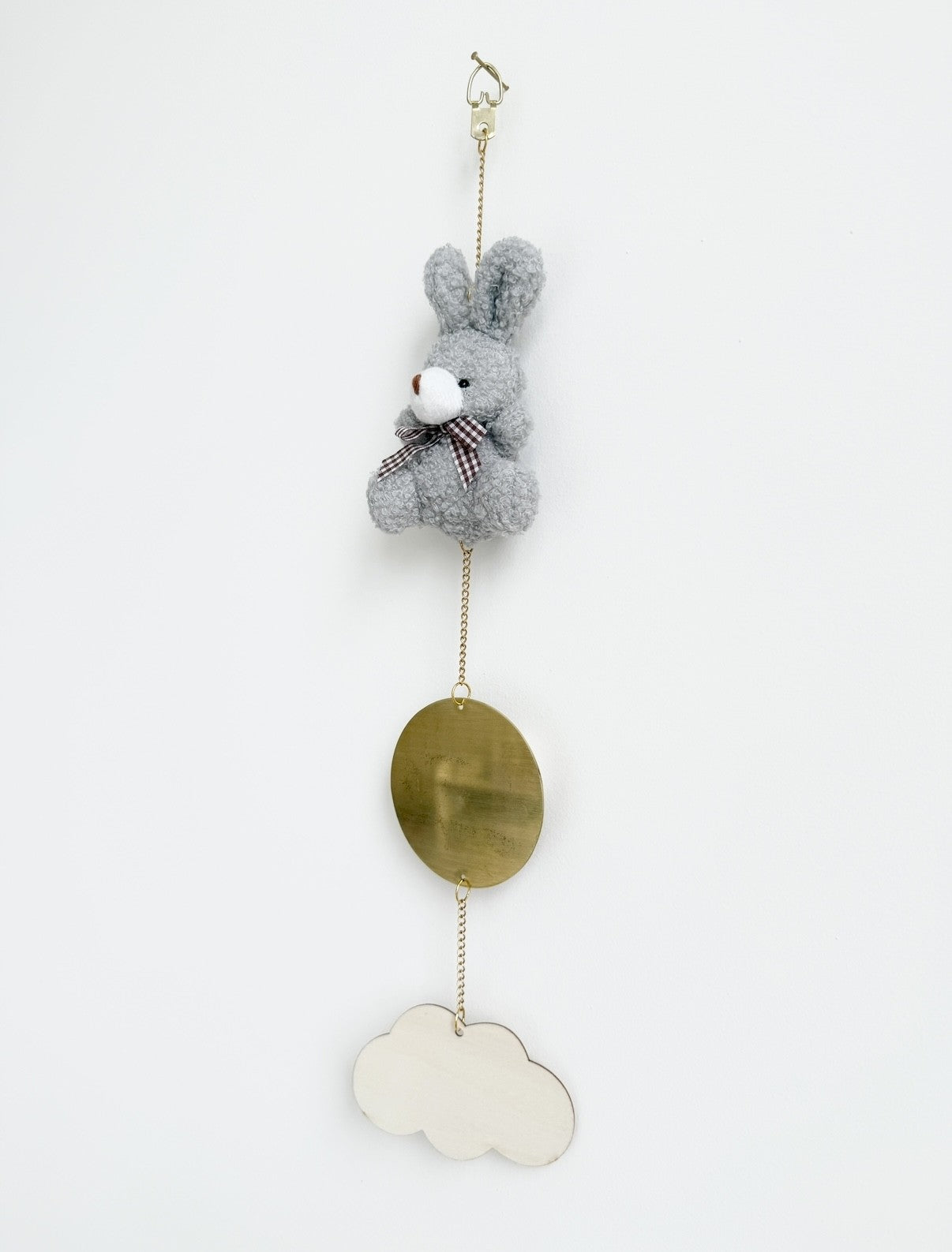 Grey rabbit plush baby room decor Australia