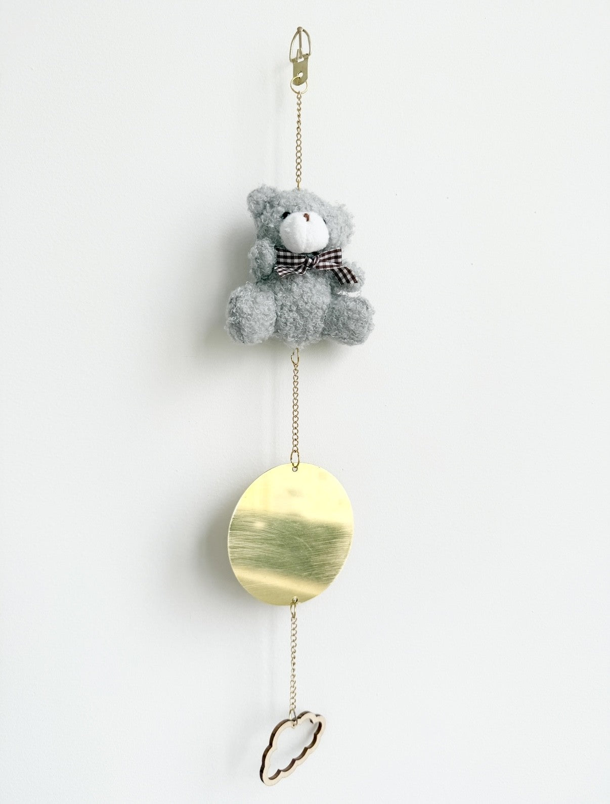 Grey teddy plush baby room decor soft toy