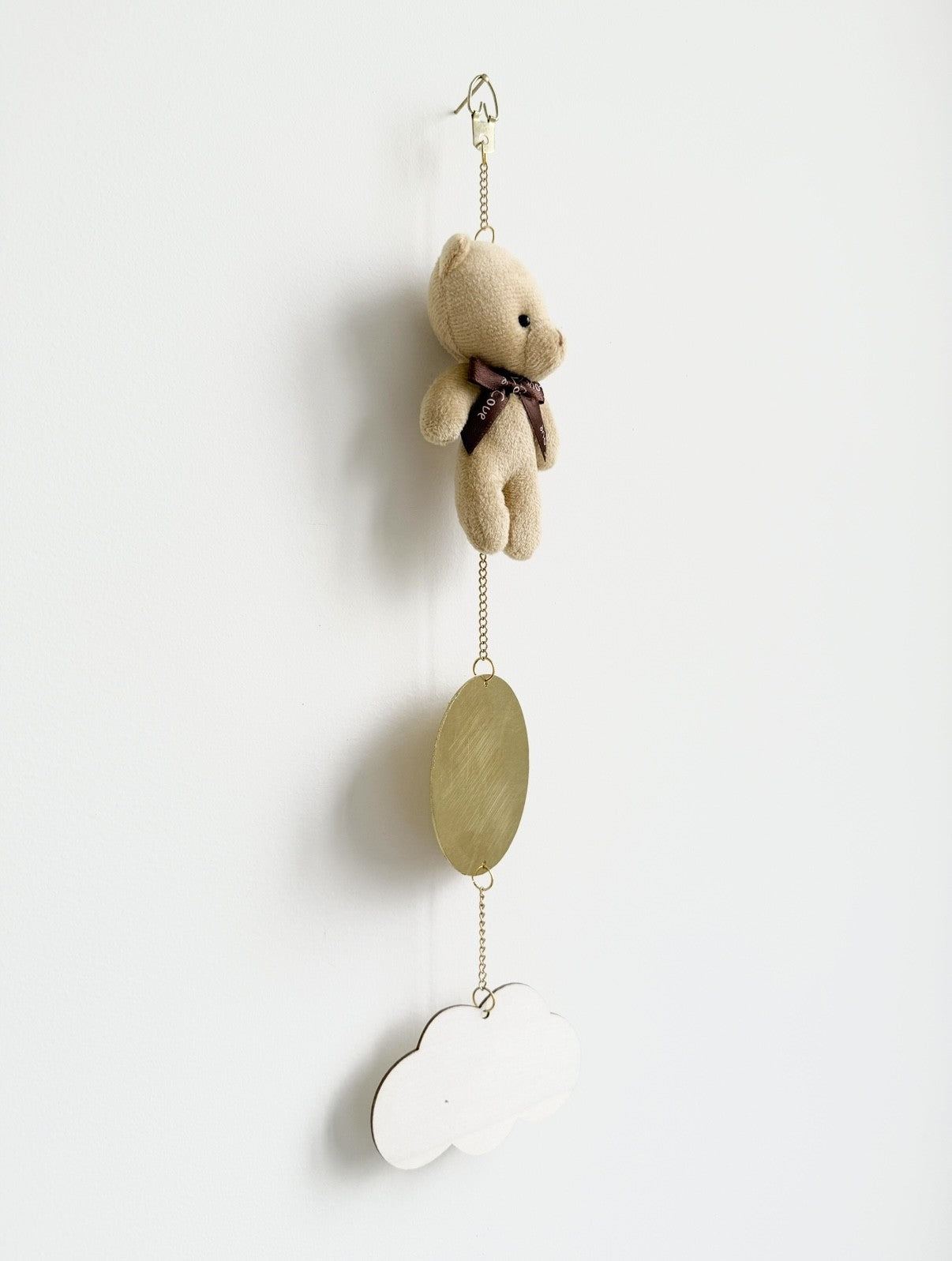 Handmade beige teddy love bow newborn gift plush