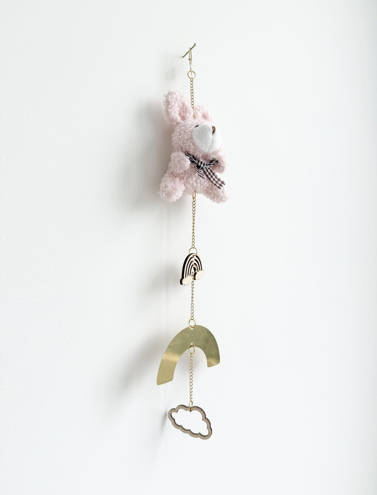 Handmade pink rabbit plush newborn keepsake gift