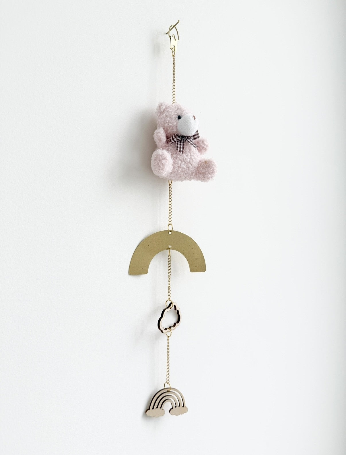 Handmade pink teddy plush newborn keepsake gift