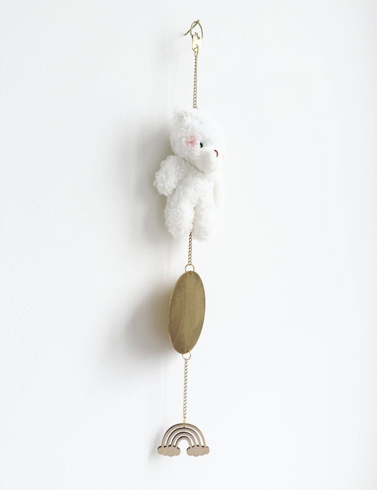 White bear blush plush baby shower gift nursery decor