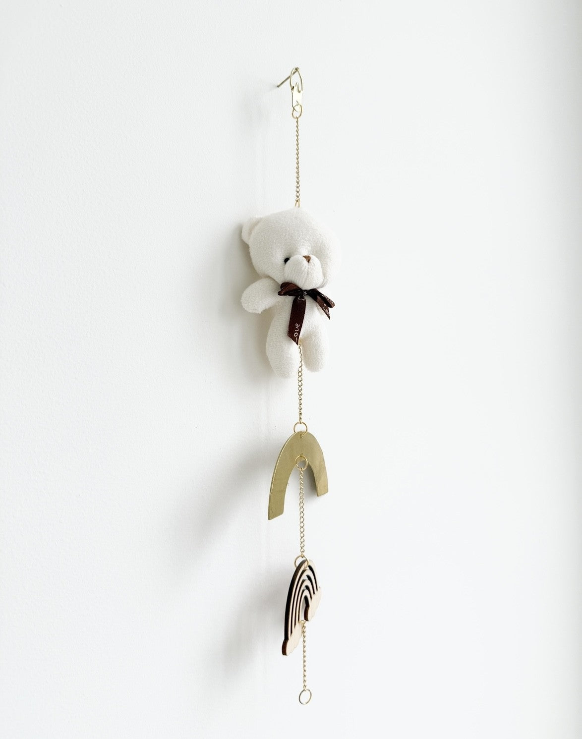 Handmade white bear plush keepsake baby gift