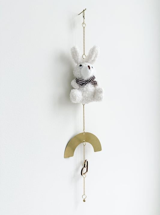 White rabbit plush newborn gift handmade Australia