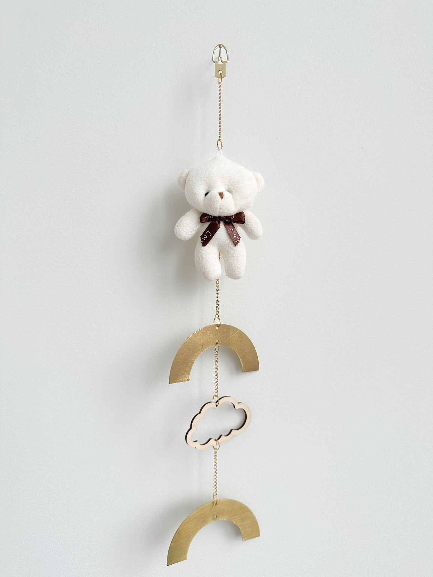 White Teddy With Love Bow Tie