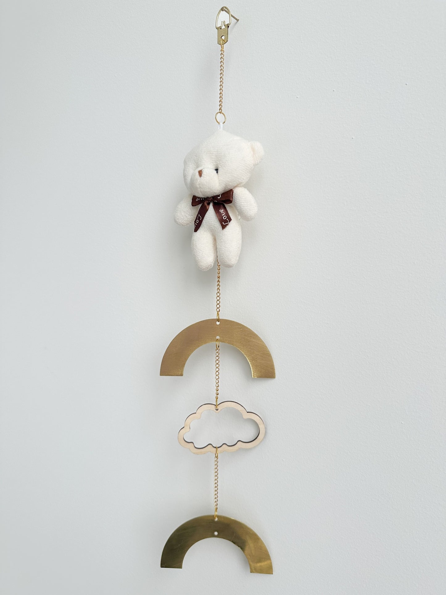 White Teddy With Love Bow Tie