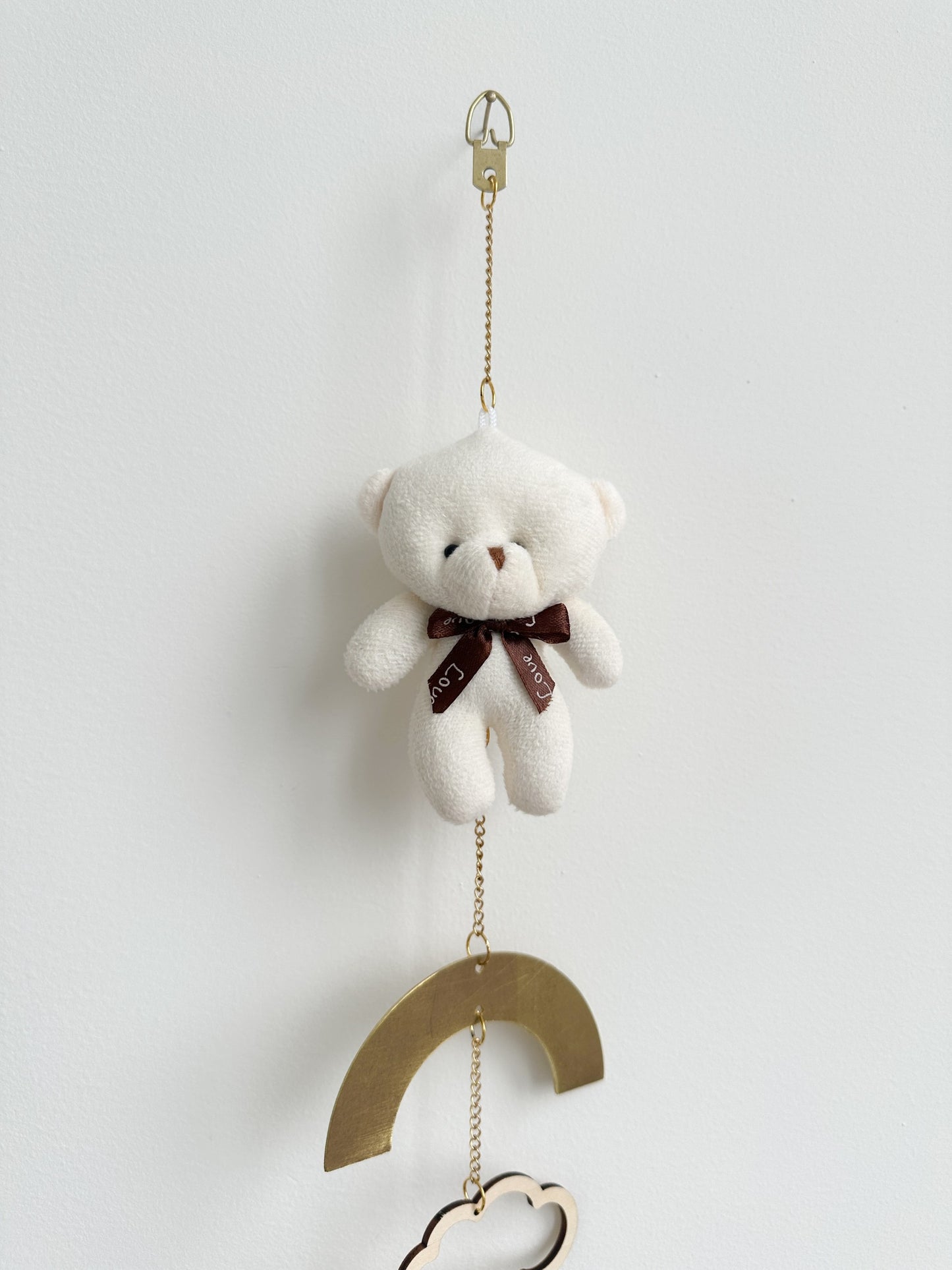 White Teddy With Love Bow Tie