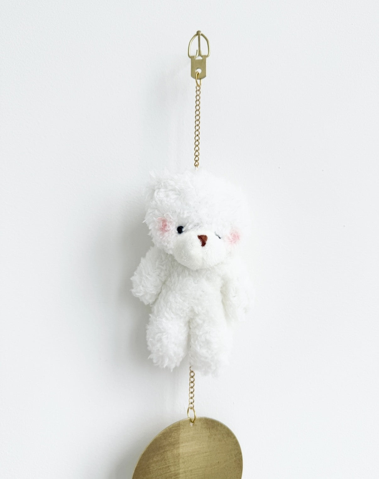White bear plush with blush cheeks keepsake baby gift Australia