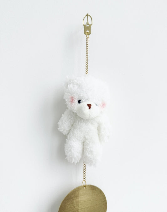 White bear plush with blush cheeks keepsake baby gift Australia