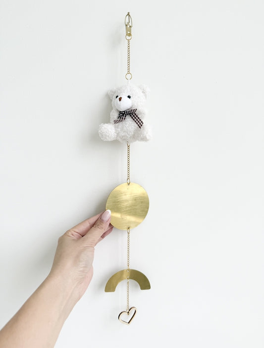 White bear with checked bow keepsake baby gift Australia