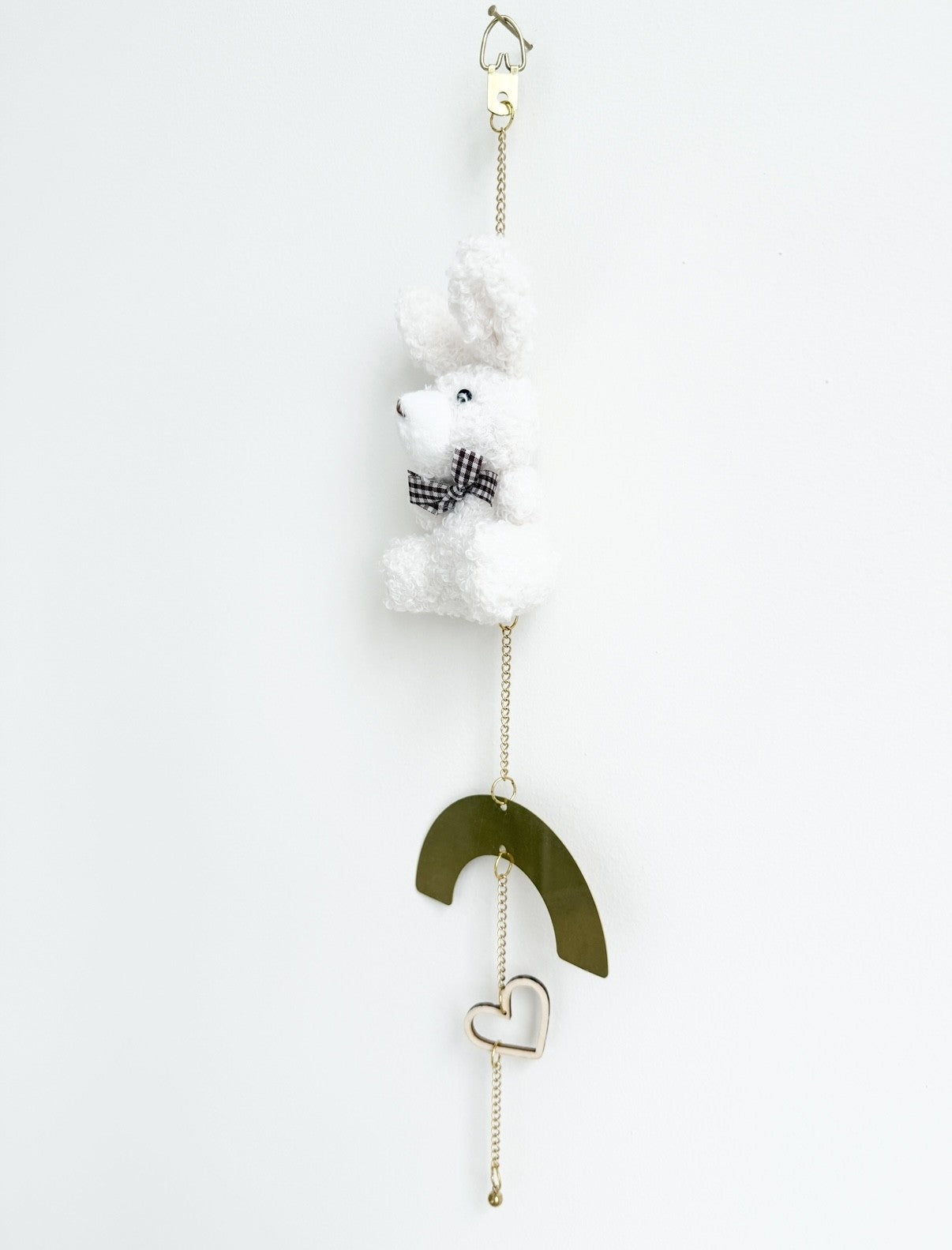 Handmade white rabbit plush keepsake baby gift